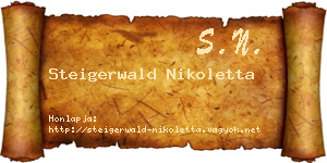 Steigerwald Nikoletta névjegykártya
