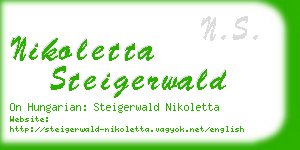 nikoletta steigerwald business card